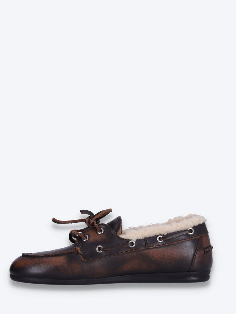 Boat brushed leather loafer 4