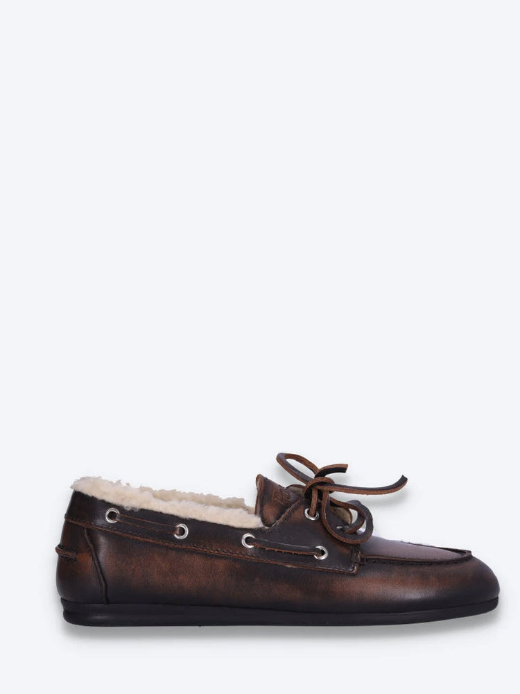 Boat brushed leather loafer 1