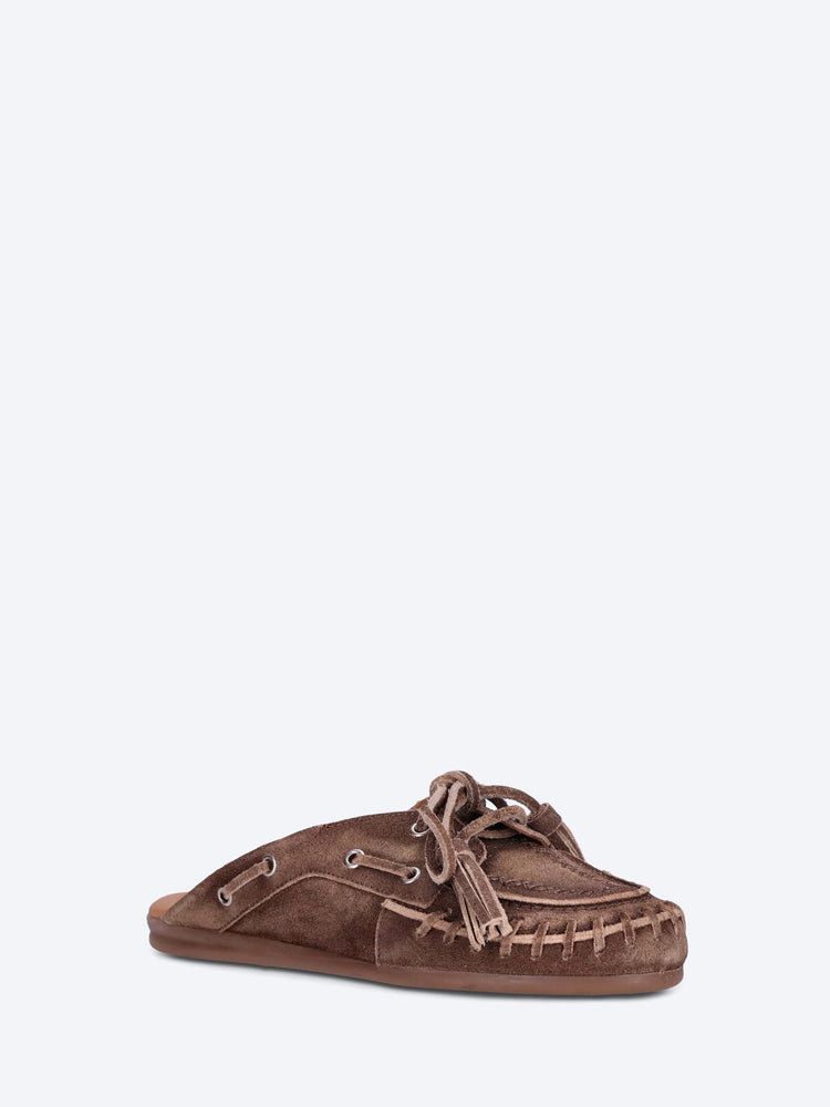 Boat fringe loafer mules 2