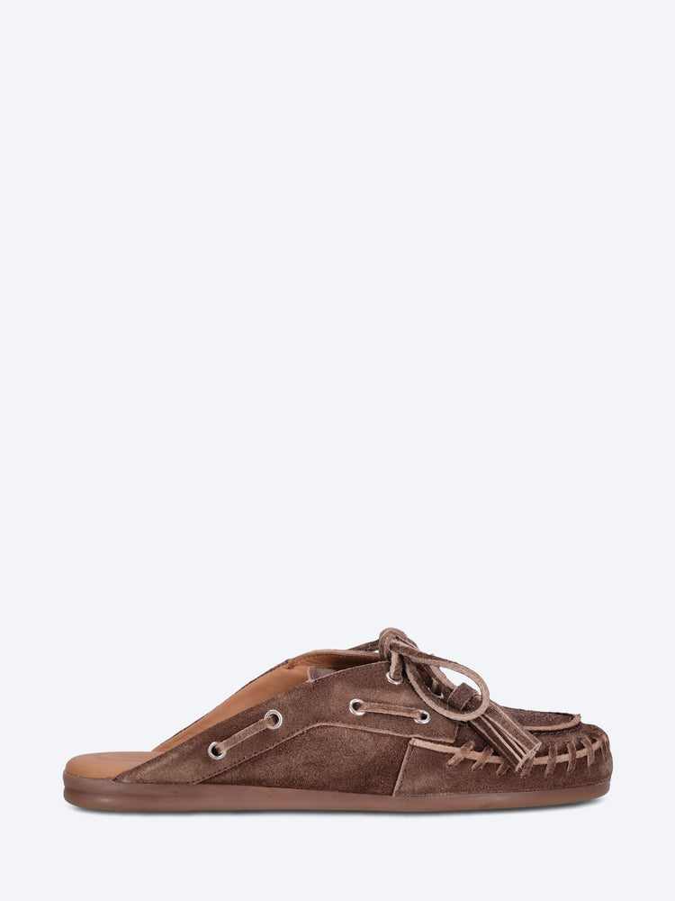Boat fringe loafer mules 1