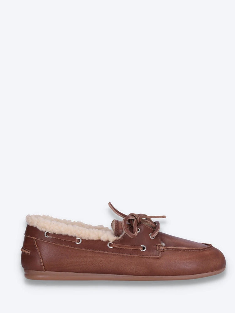 Mocassins bateau brossés - cuir fourrure 1