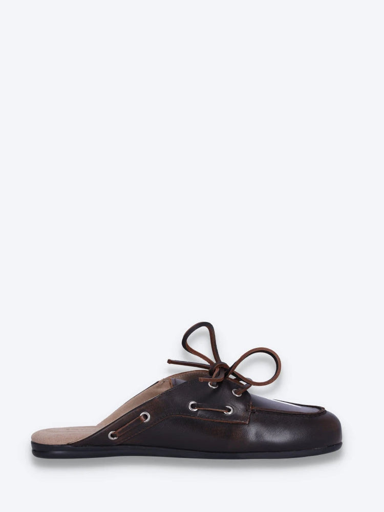 Boots-Slipper-Pantoletten – gebürstetes Leder 1