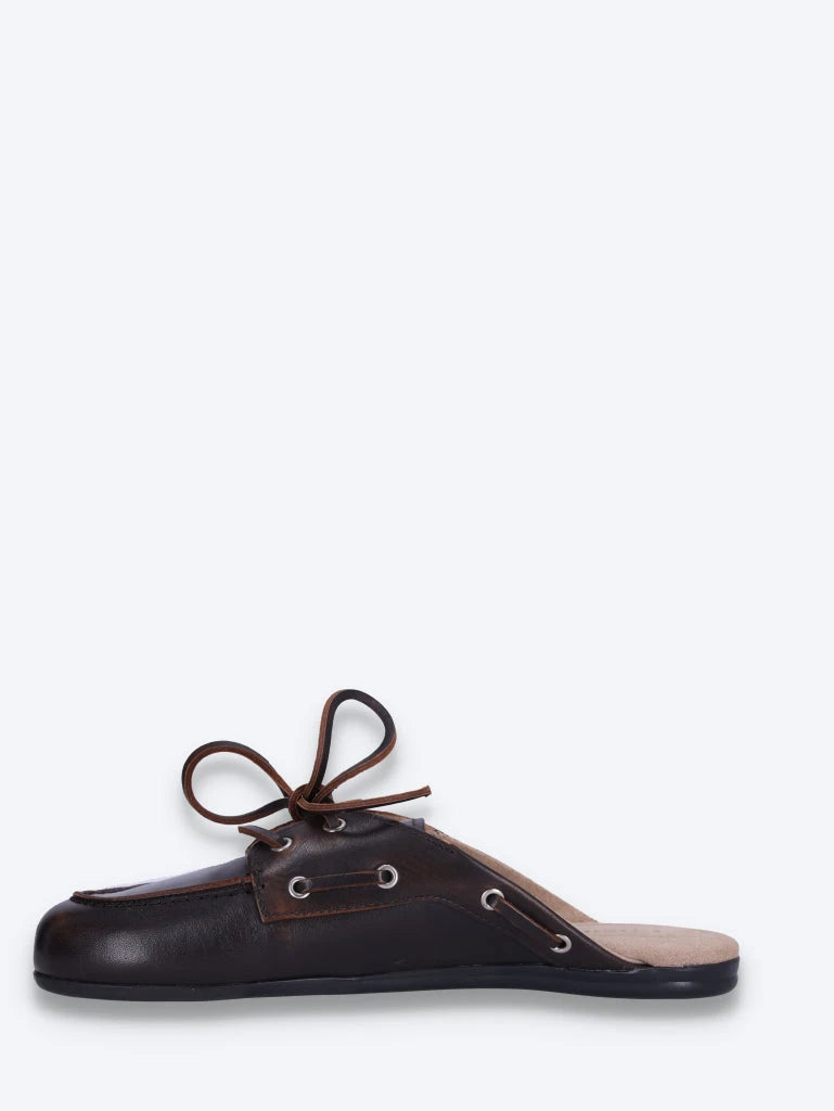 Boots-Slipper-Pantoletten – gebürstetes Leder 4