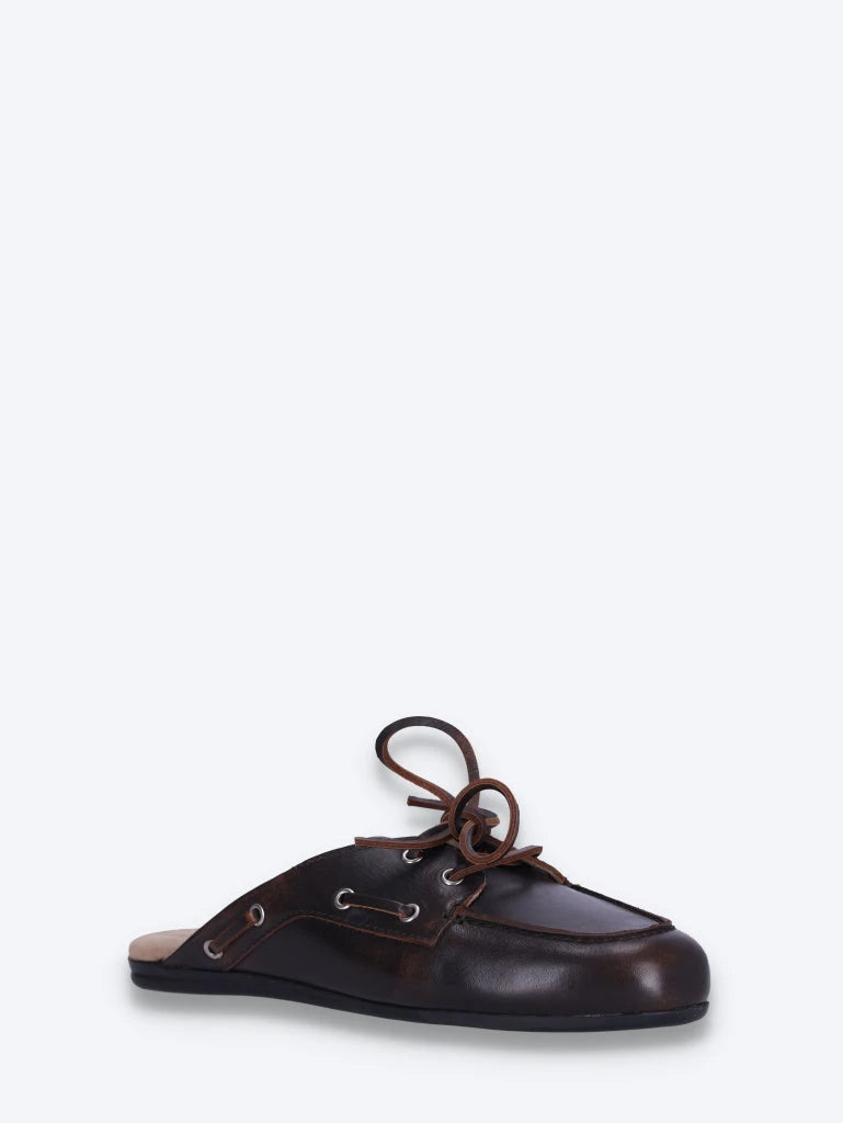 Boots-Slipper-Pantoletten – gebürstetes Leder 2
