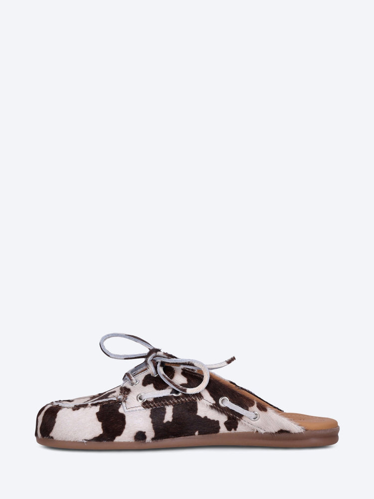 Boat print animal loafer mules 4