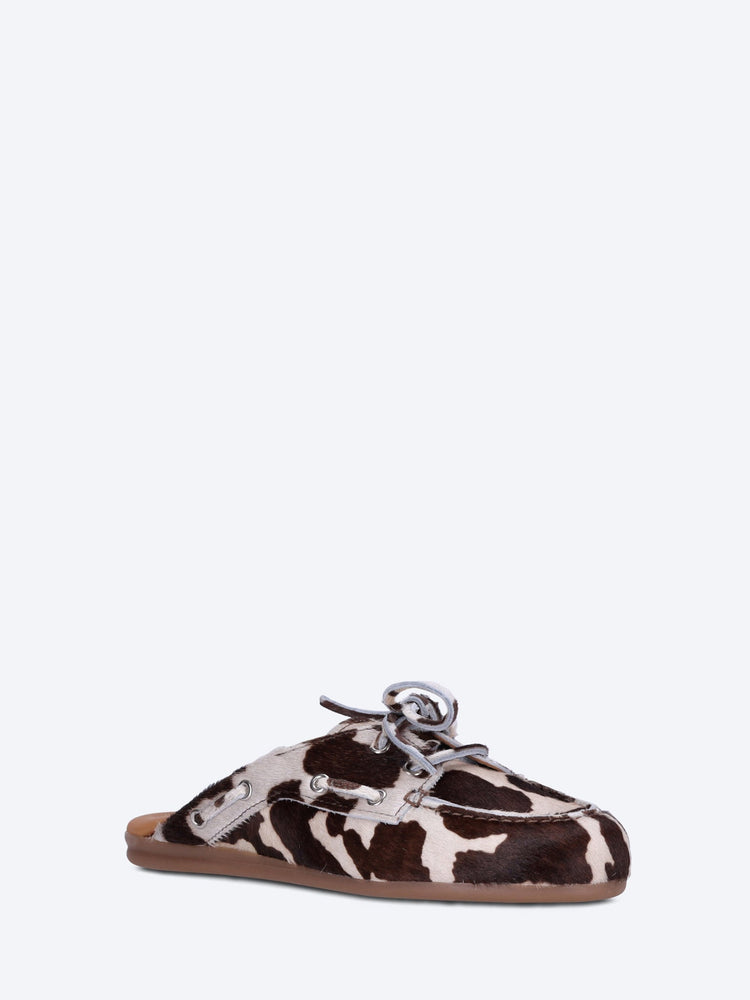Boat print animal loafer mules 2