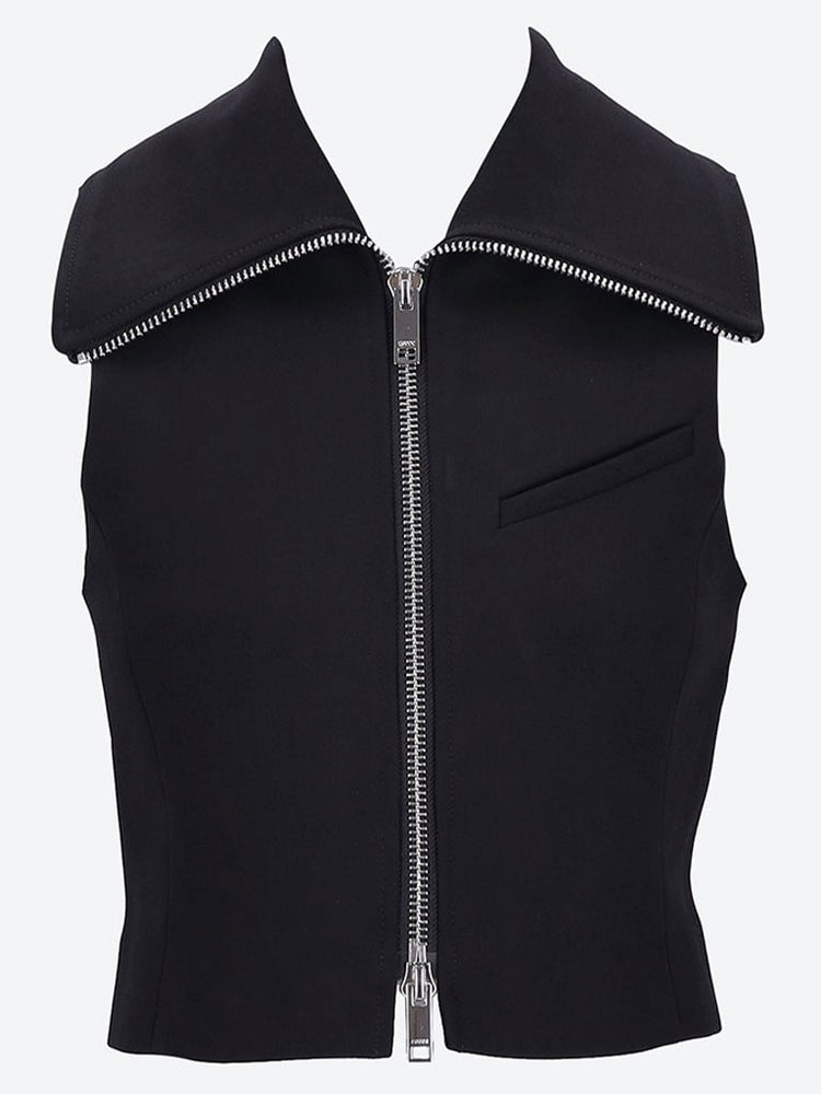 Bonded crepe zip vest 1