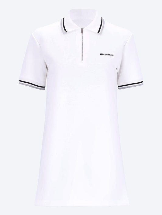  Bonded pique and technical jersey dress WOMEN-CLOTHING LONG DRESSES MIU MIU SMETS
