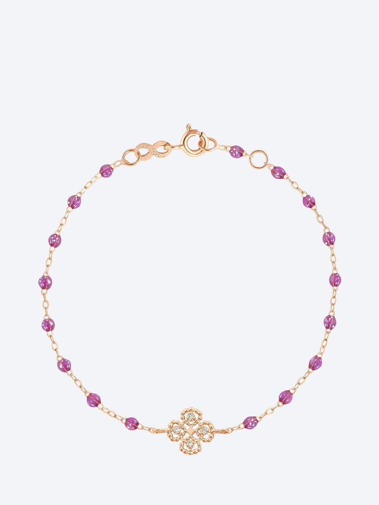 Bracelet trèfle porte-bonheur diam ou galaxie rose 17 cm 1