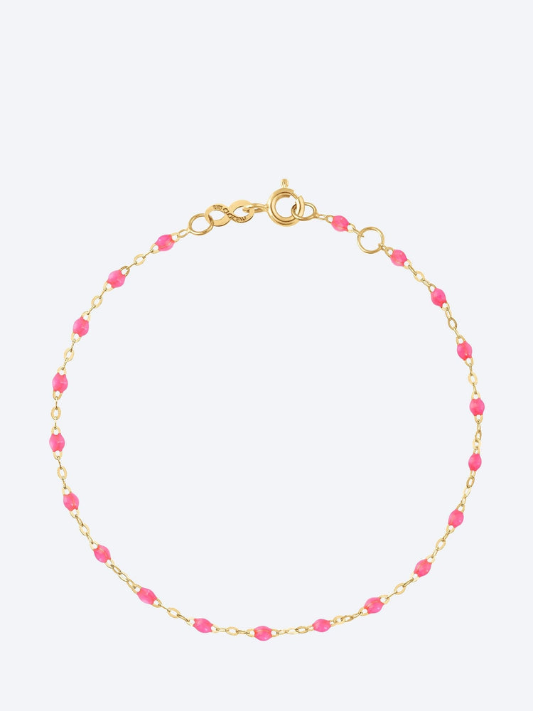 Bracelet ou résine jaune rose fluo 17cm 1