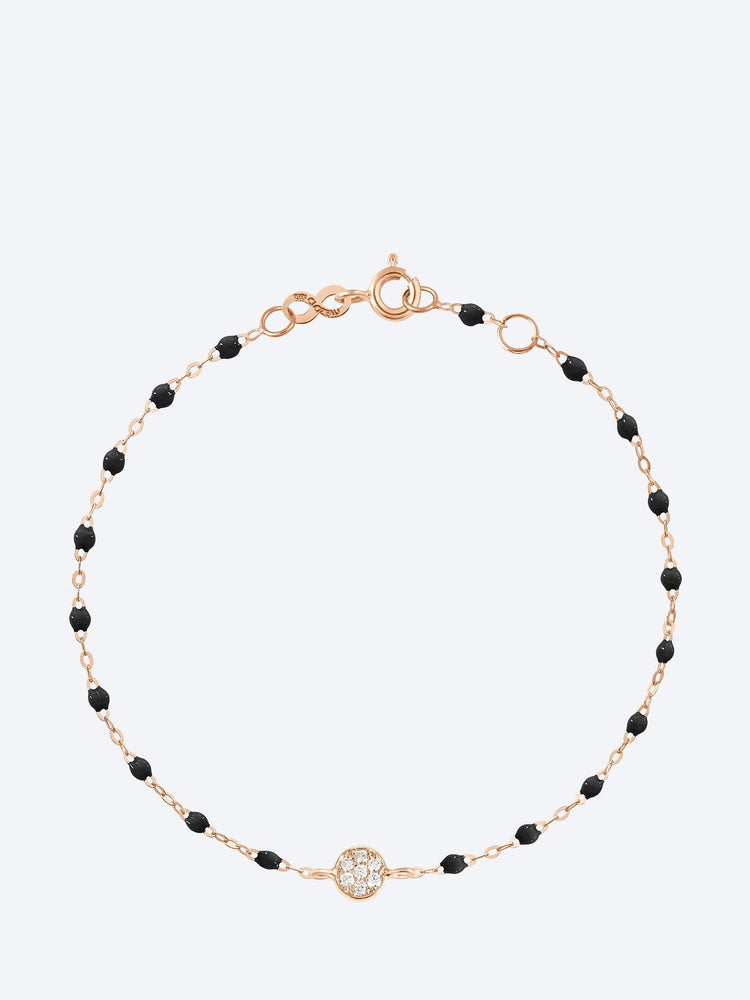 Bracelet puce diamant or rose resine noire 17 cm 1