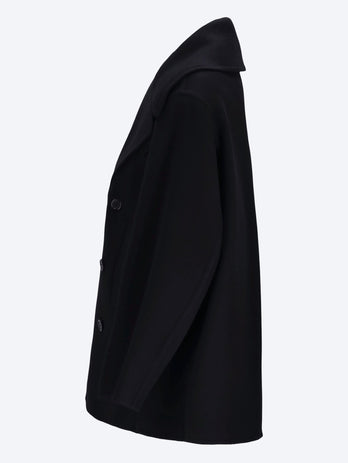 Brushed cashmere wool long coat