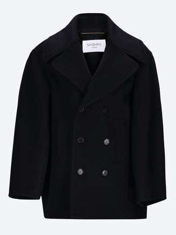 Brushed cashmere wool long coat