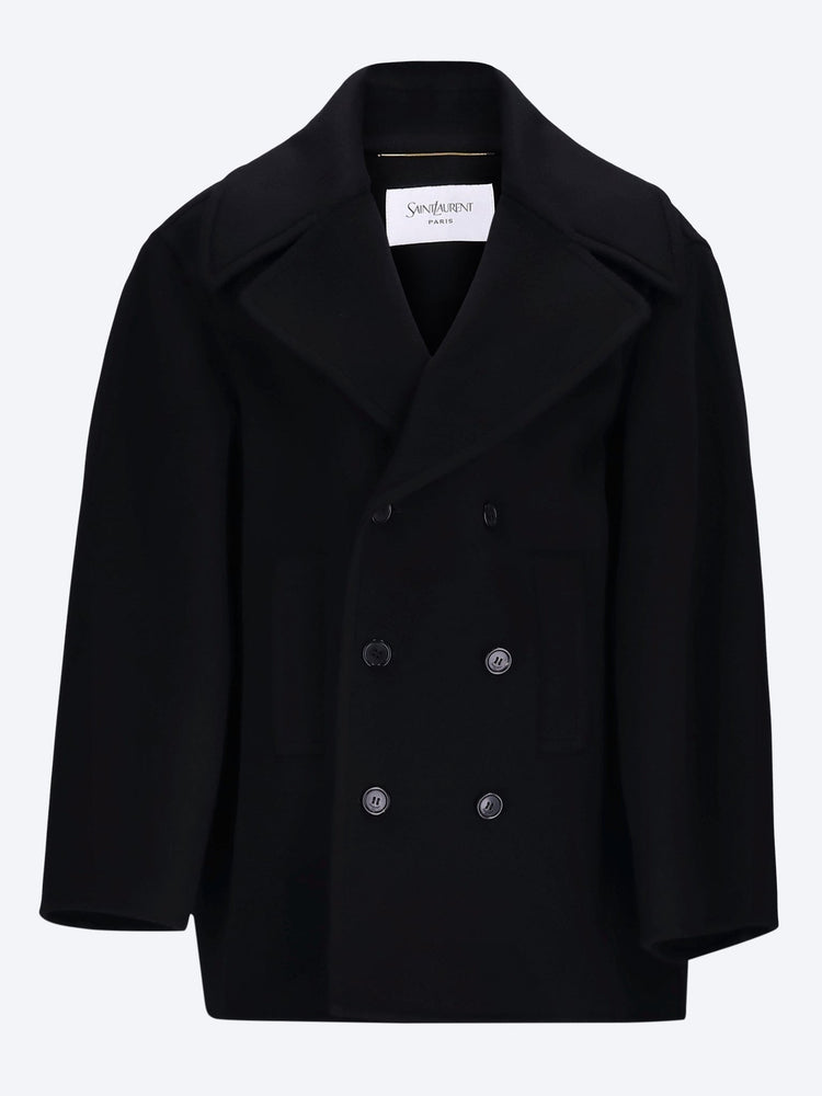 Brushed cashmere wool long coat 1