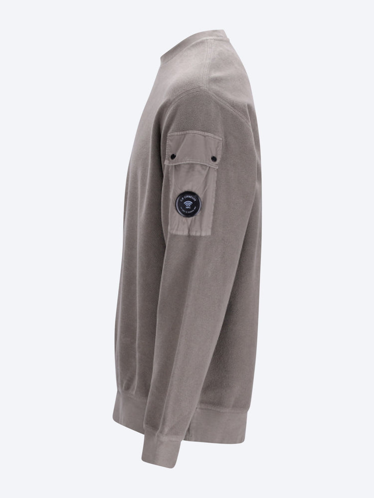 Brushed emerized diagonal fleece sweatshirt 2