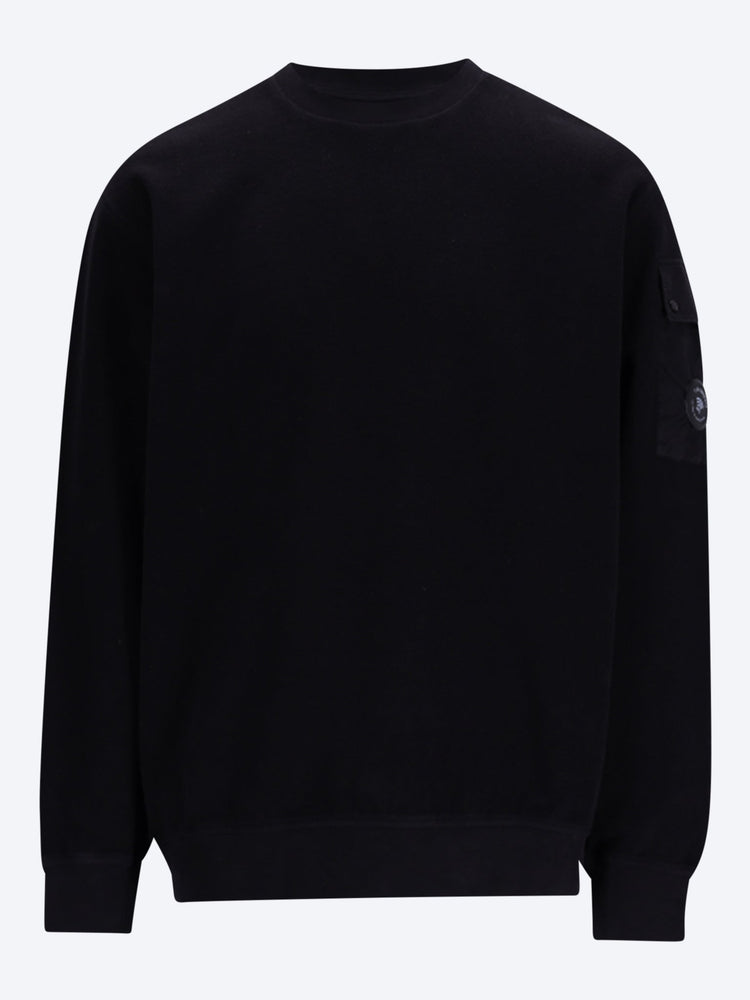Brushed emerized diagonal fleece sweatshirt 1