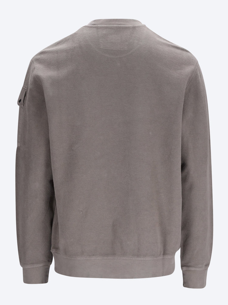 Brushed emerized diagonal fleece sweatshirt 3
