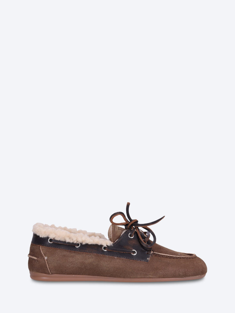 Boots-Loafer aus gebürstetem Fell – Wildleder/Leder 1
