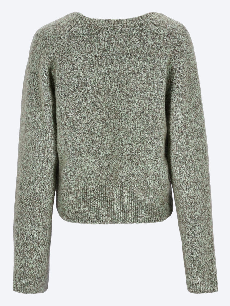 Brushed mohair v-neck knitwear 3