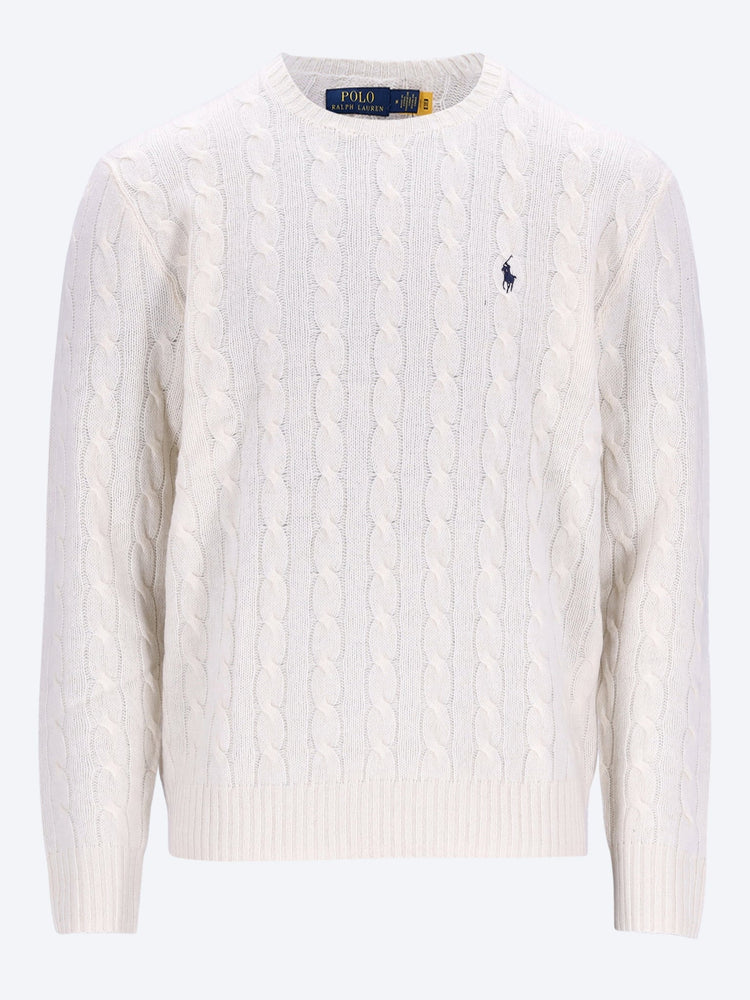 Cable knit crewneck sweater 1