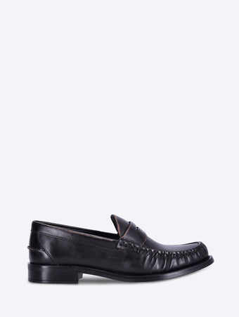 Calf old leather loafers