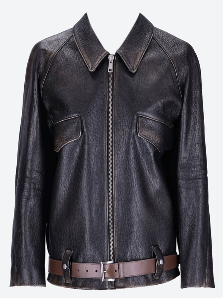 Capra leather belt jacket 1