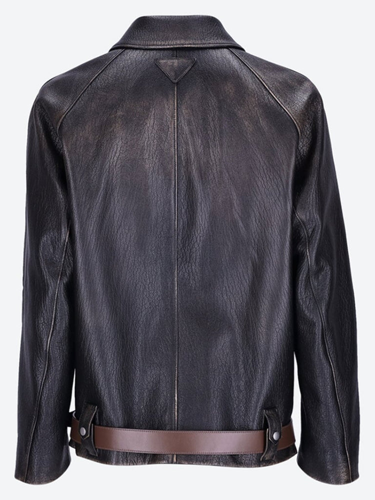 Capra leather belt jacket 3