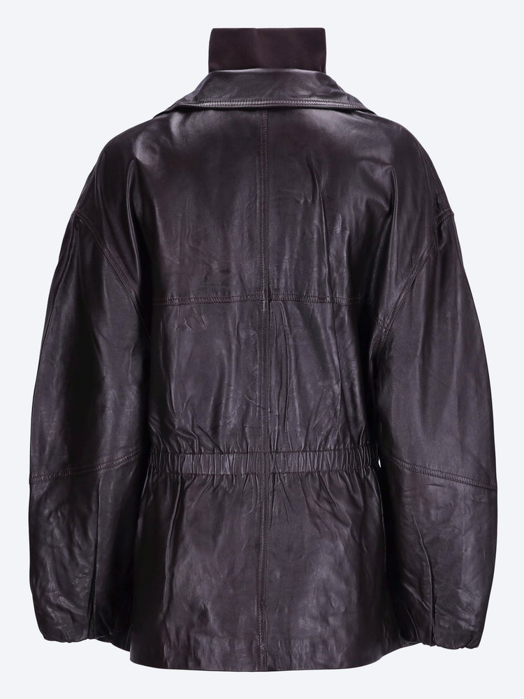 Carnaby funnel neck leather jacket 3