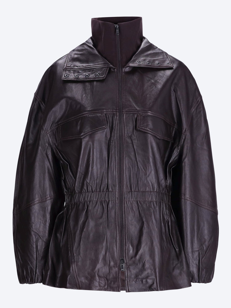 Carnaby funnel neck leather jacket 1