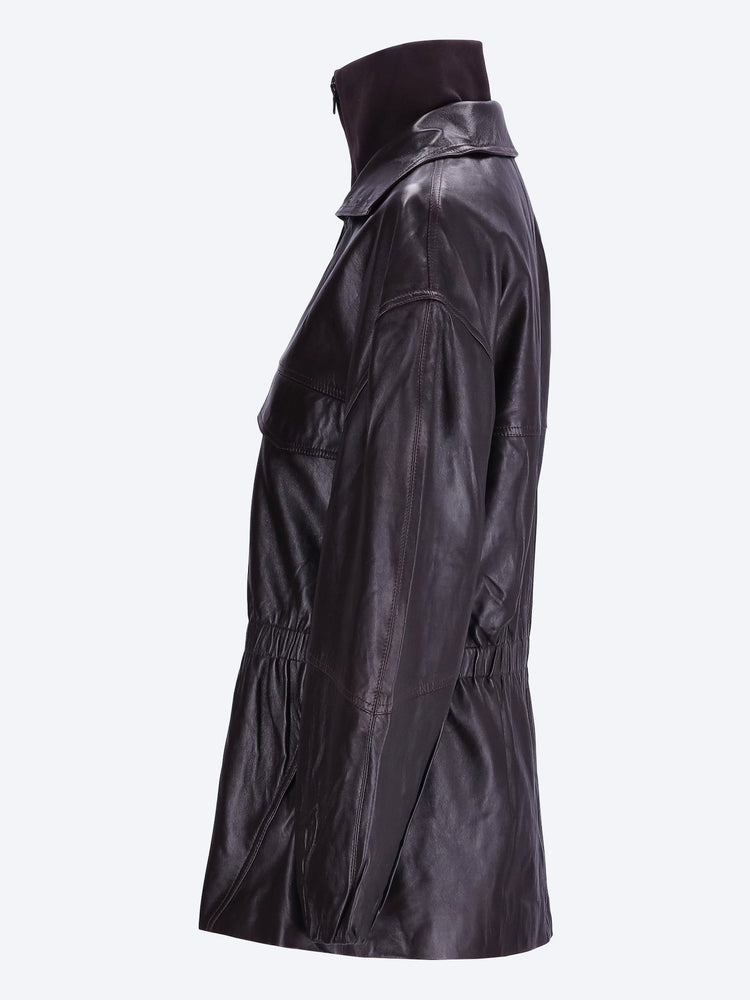 Carnaby funnel neck leather jacket 2