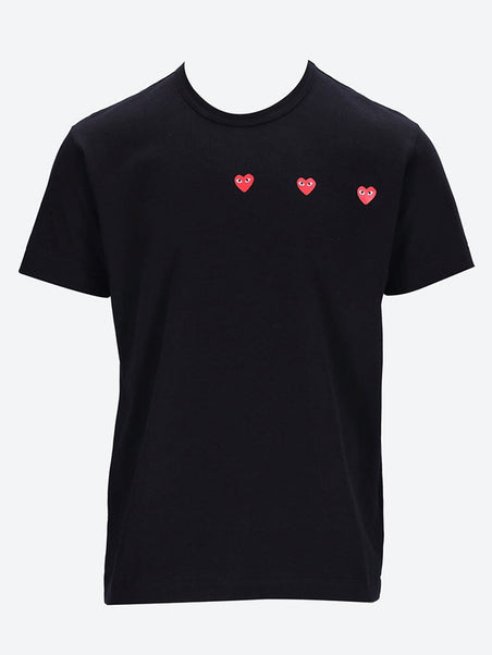 Cdg play 3 heart t-shirt