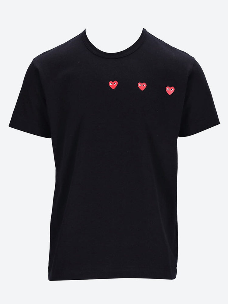 Cdg play 3 heart t-shirt 1