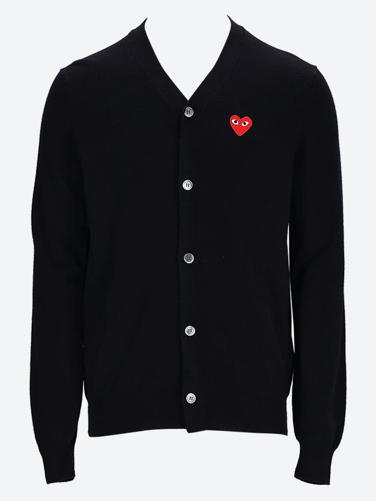 Cdg play cardigan red heart 1