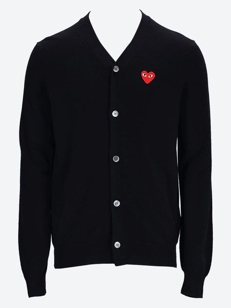 Cdg play cardigan red heart