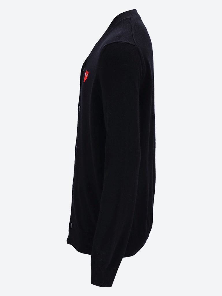 Cdg play cardigan red heart 2