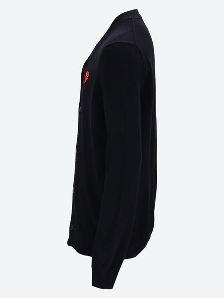 Cdg play cardigan red heart