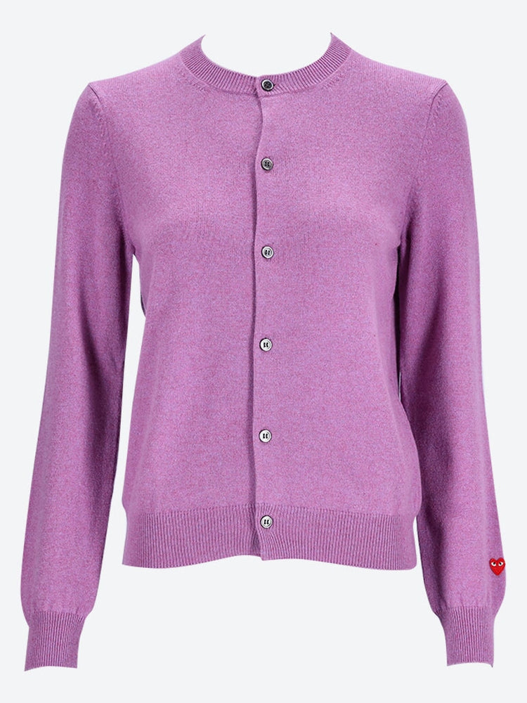 Cdg play  ladies cardigan small red 1