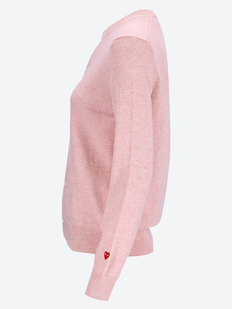 Cdg play  ladies cardigan small red