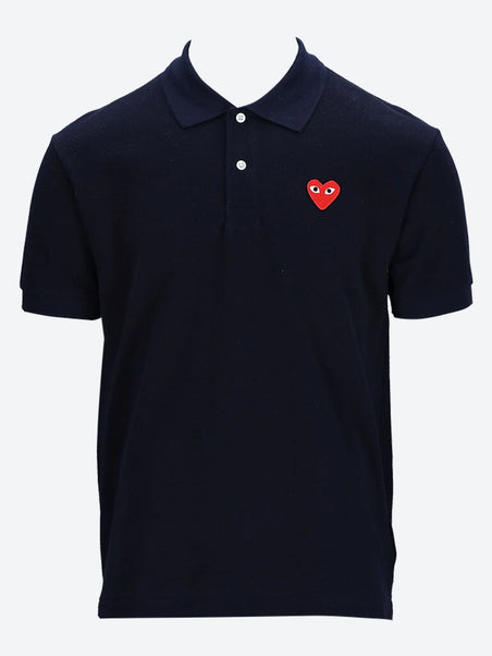 Cdg play polo shirt red heart