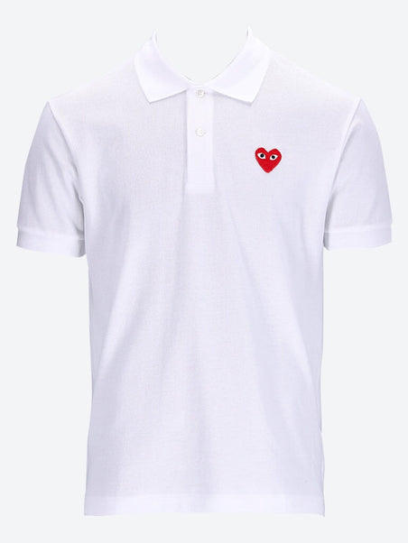 Cdg play polo shirt red heart