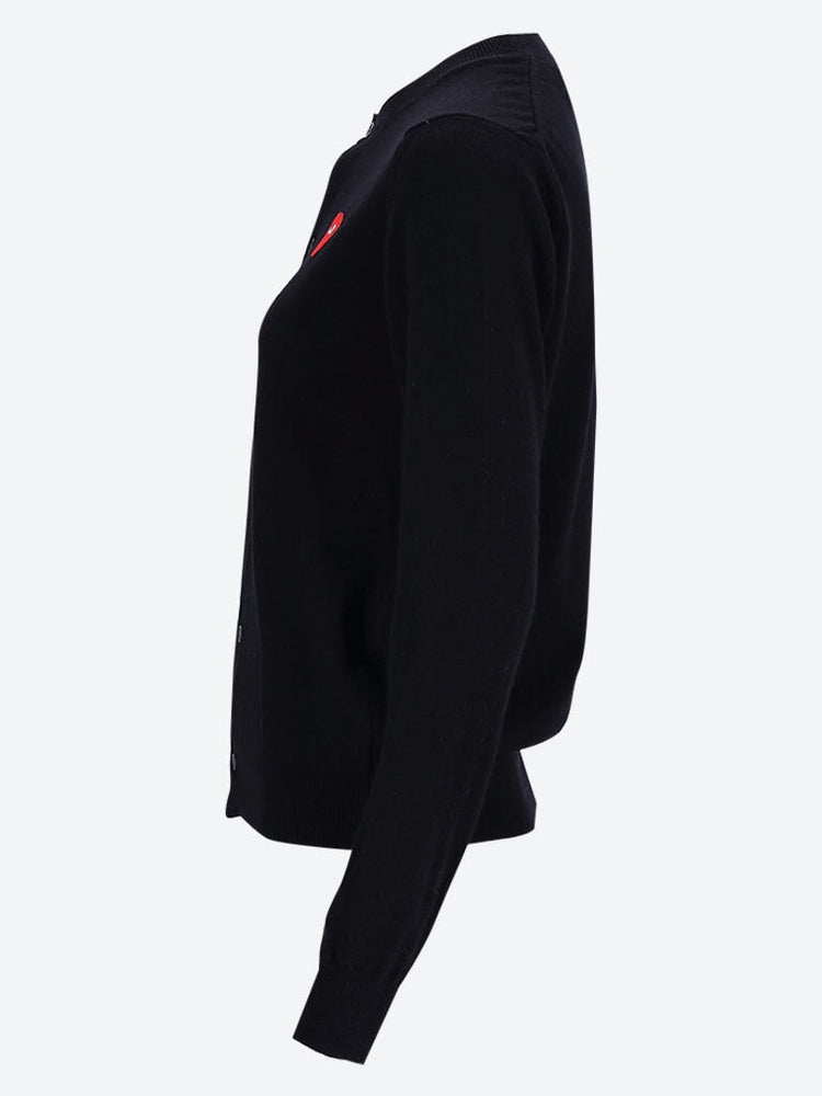 Cdg play red heart cardigan 2