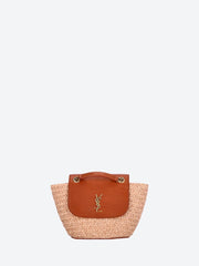 Mini MANON in raffia and aged vegetable-tanned leather ref: