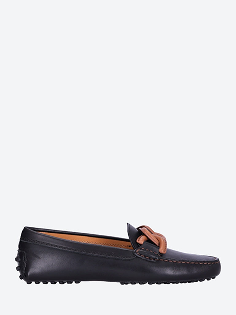 Chain rubber calfskin loafers 1