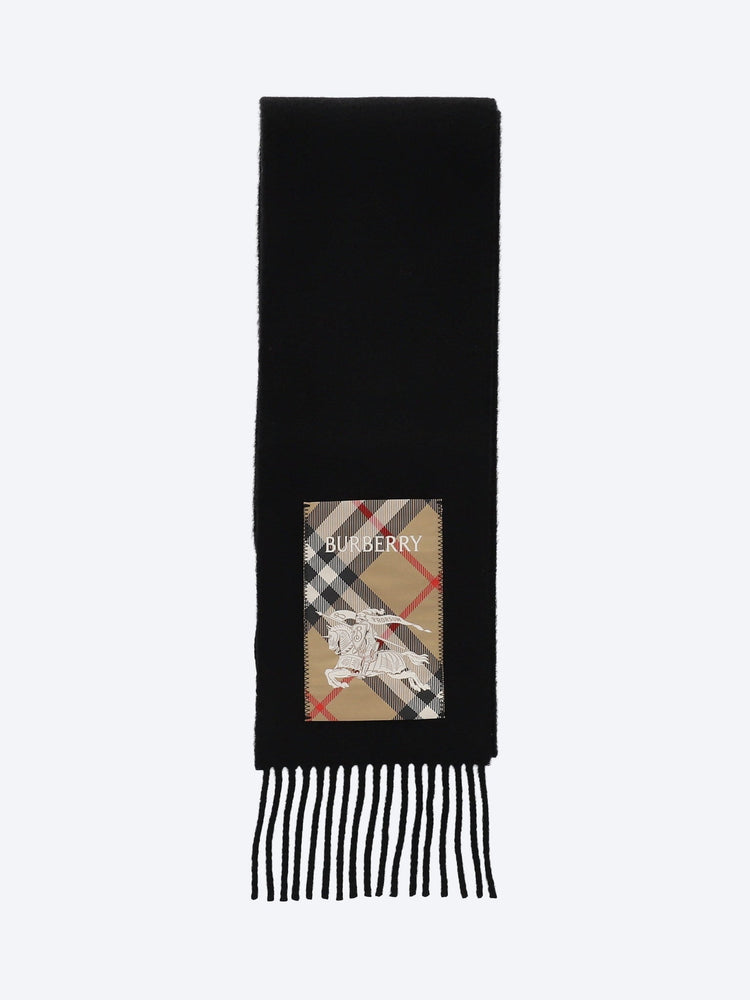 Check label cashmere scarf 1
