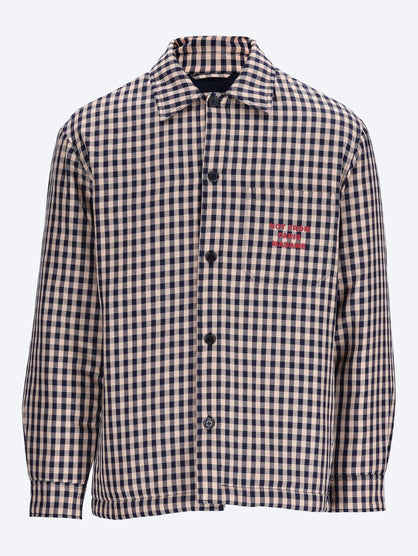 Check overshirt with slogan
