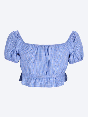 Checked poplin crop top