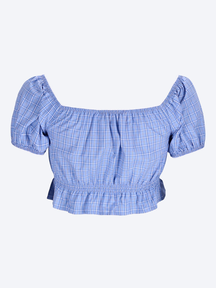 Checked poplin crop top 2