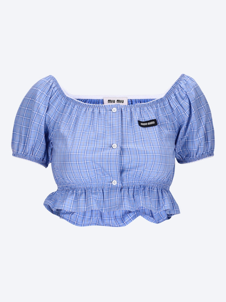 Checked poplin crop top 1