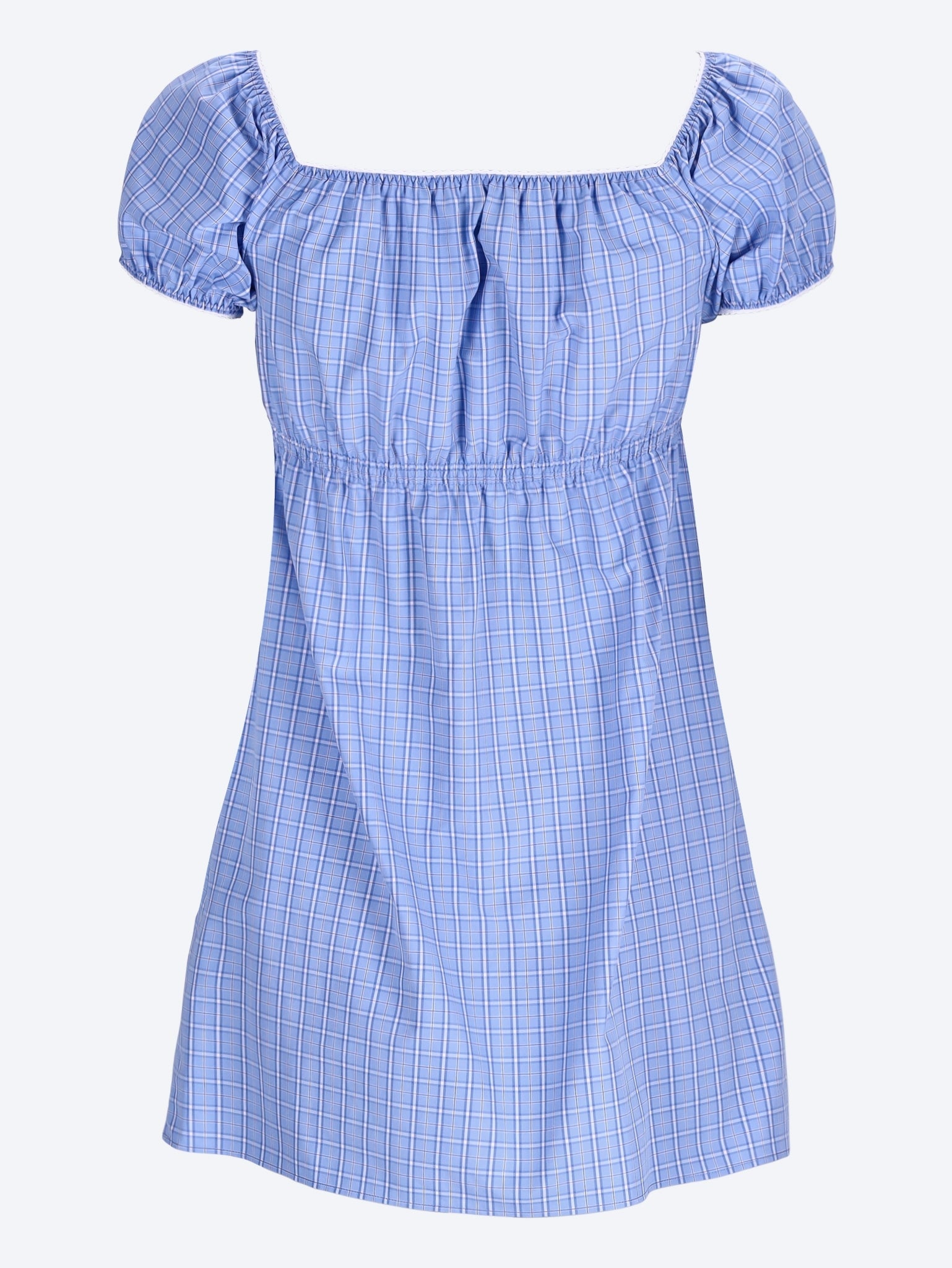 Checked poplin mini-dress 2