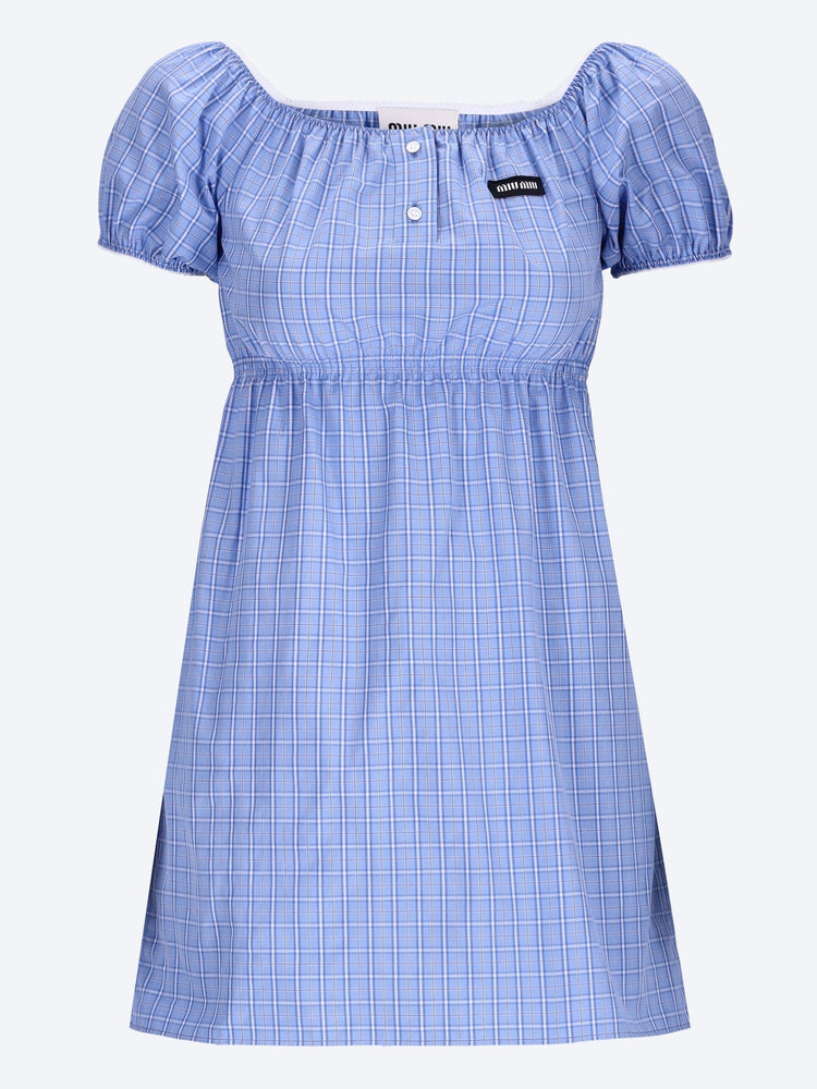 Checked poplin mini-dress 1